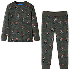 Otroška pižama z dolgimi rokavi kaki 140