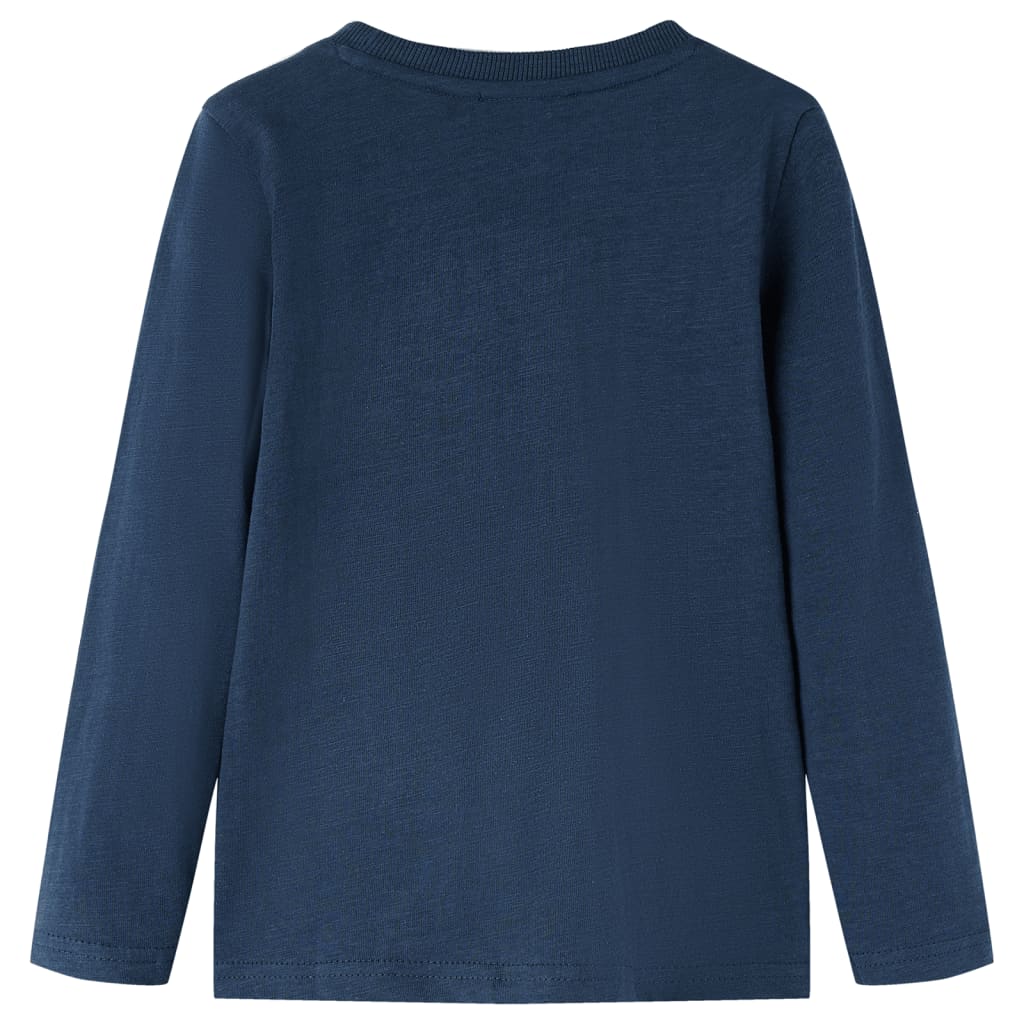 vidaXL Kindershirt met lange mouwen 128 gemêleerd marineblauw afbeelding