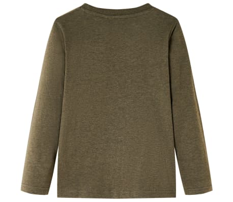 T-shirt enfants manches longues kaki m&eacute;lang&eacute; 92
