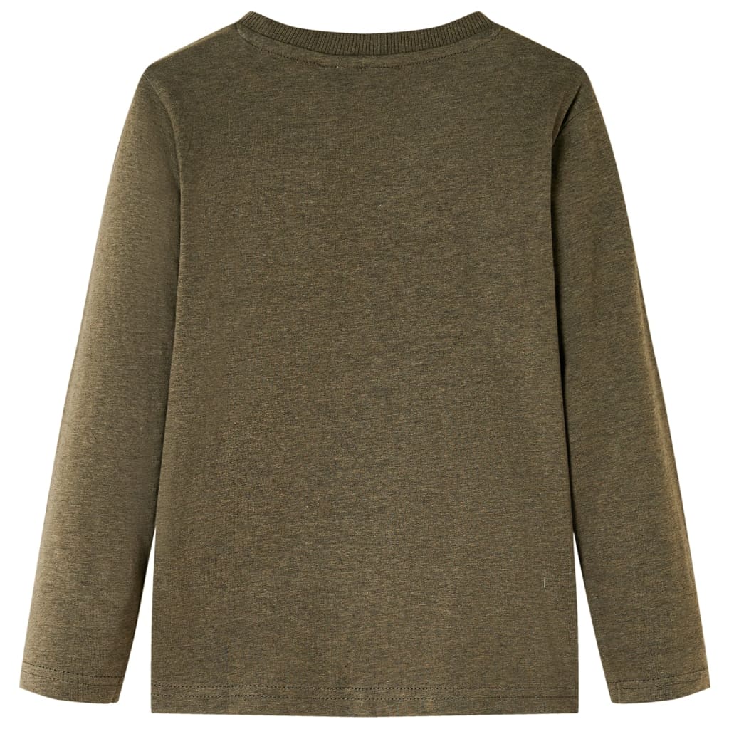 vidaXL Kindershirt met lange mouwen 104 gemêleerd kakikleur afbeelding