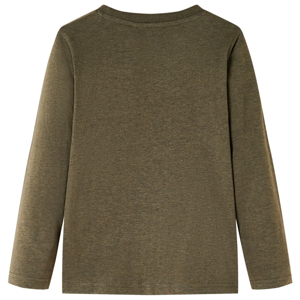 vidaXL Kindershirt met lange mouwen 116 gemêleerd kakikleur afbeelding