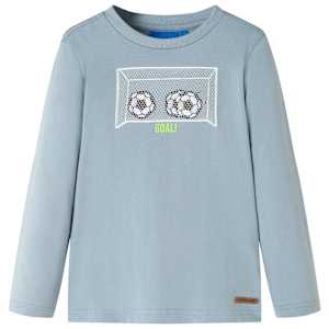 Otroška majica z dolgimi rokavi svetlo modra 92