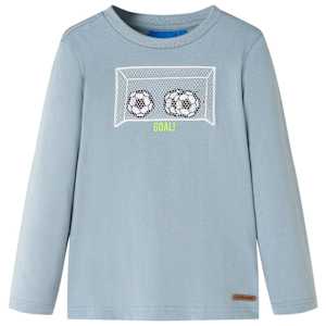 Otroška majica z dolgimi rokavi svetlo modra 104