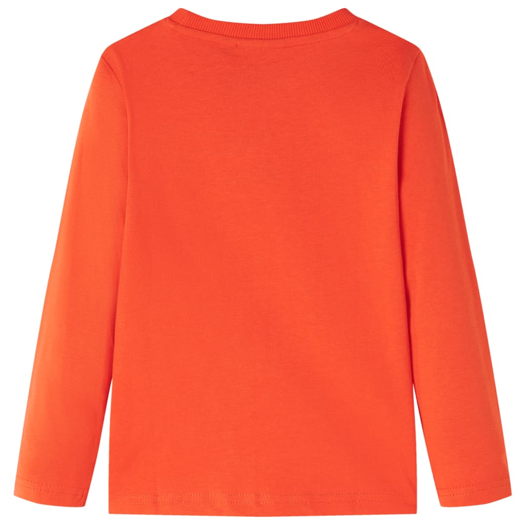 vidaXL Tricou copii mâneci lungi, portocaliu aprins, 116