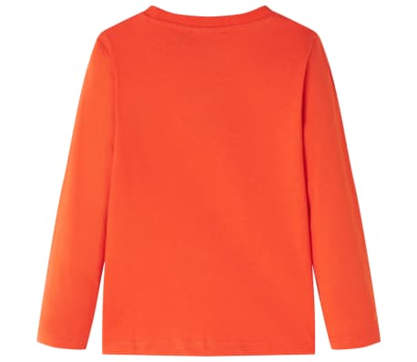 Tricou copii m&acirc;neci lungi, portocaliu aprins, 140