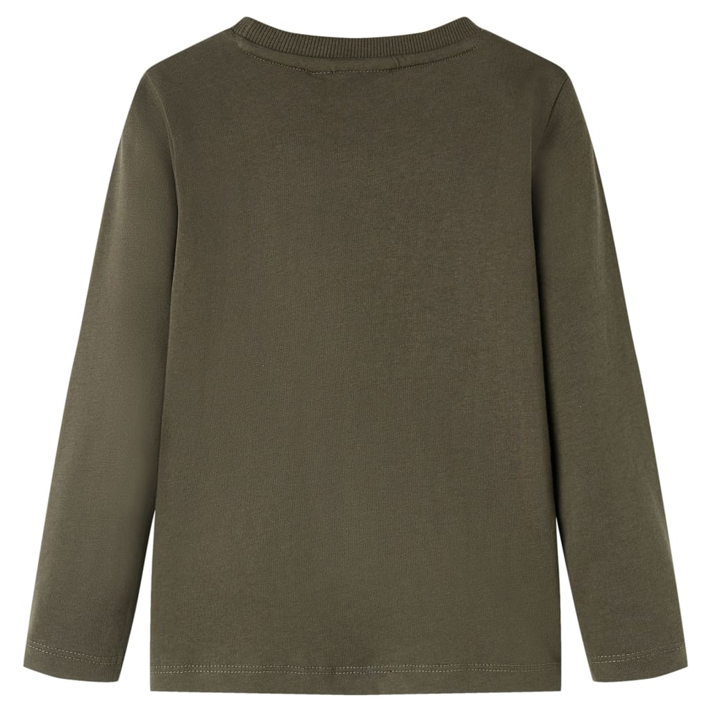 vidaXL Kindershirt met lange mouwen 92 kakikleurig afbeelding