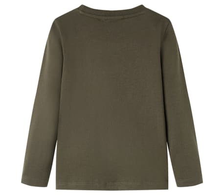 Kindershirt met lange mouwen 92 kakikleurig