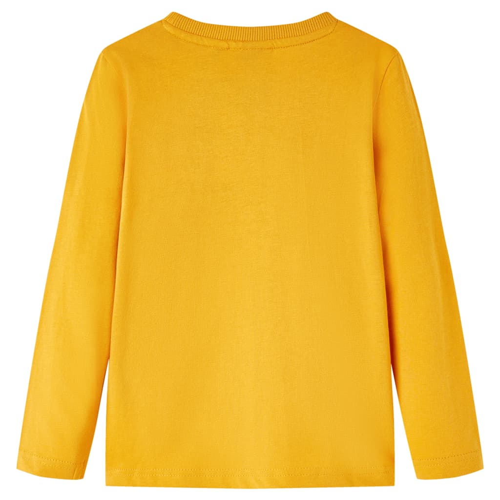 vidaXL Kindershirt met lange mouwen 104 okerkleurig afbeelding