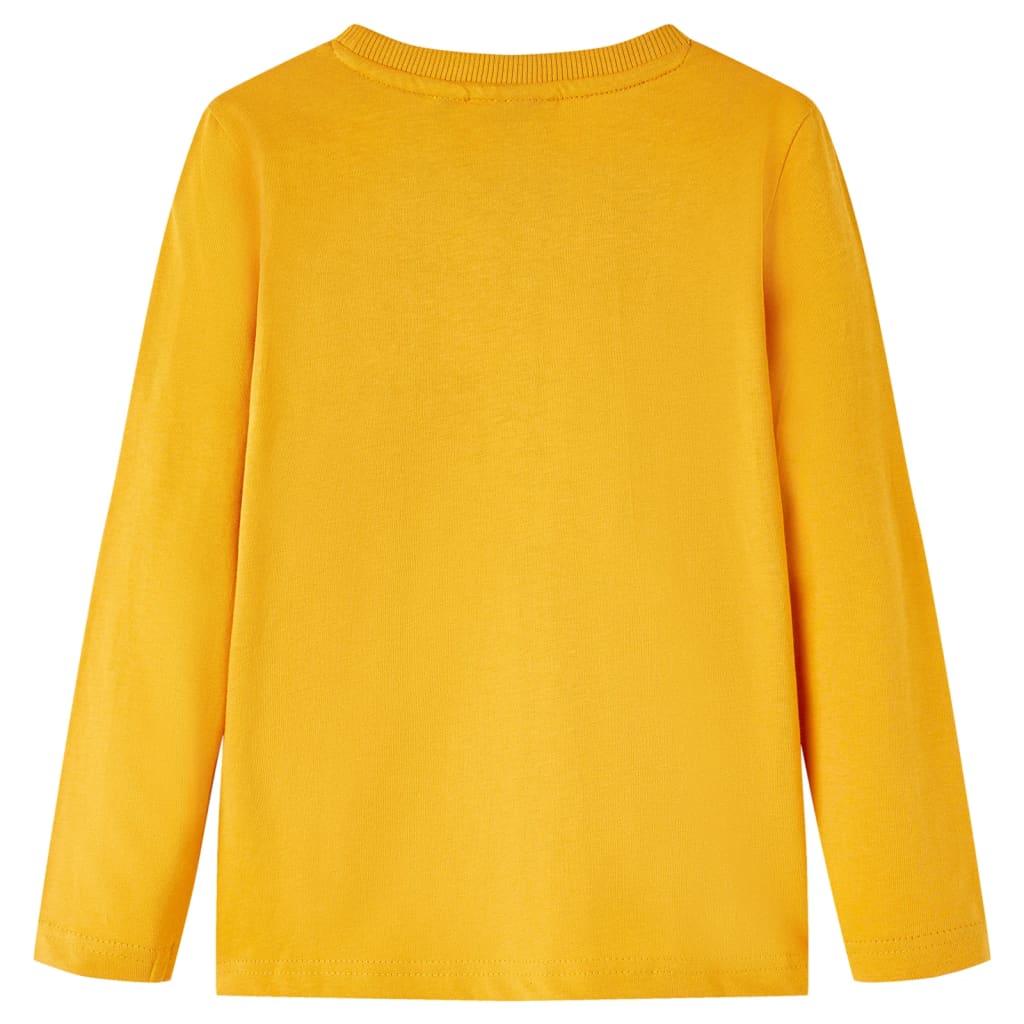 vidaXL Kindershirt met lange mouwen 128 okerkleurig afbeelding