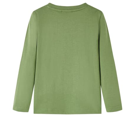 T-shirt med l&aring;nga &auml;rmar f&ouml;r barn ljus khaki 92