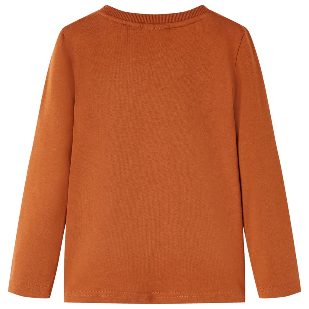 vidaXL Kindershirt met lange mouwen 128 oranjebruin afbeelding