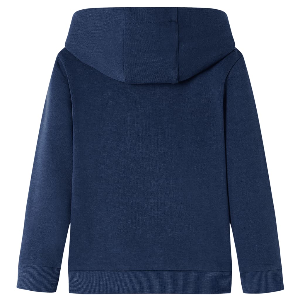 vidaXL Kindertrui met capuchon 116 gemêleerd marineblauw en oranje afbeelding