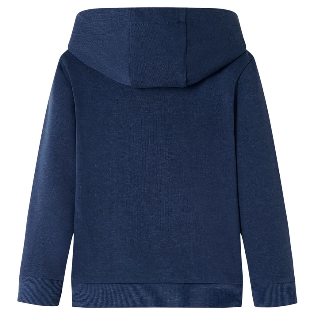 vidaXL Kindertrui met capuchon 128 gemêleerd marineblauw en oranje afbeelding