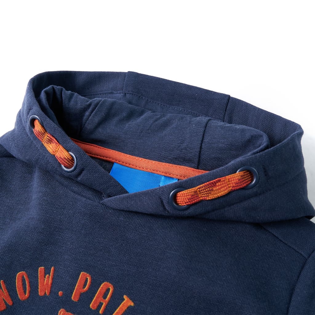 Thumbnail - vidaXL Kinder-Kapuzenpullover Marineblau Melange und Orange 128