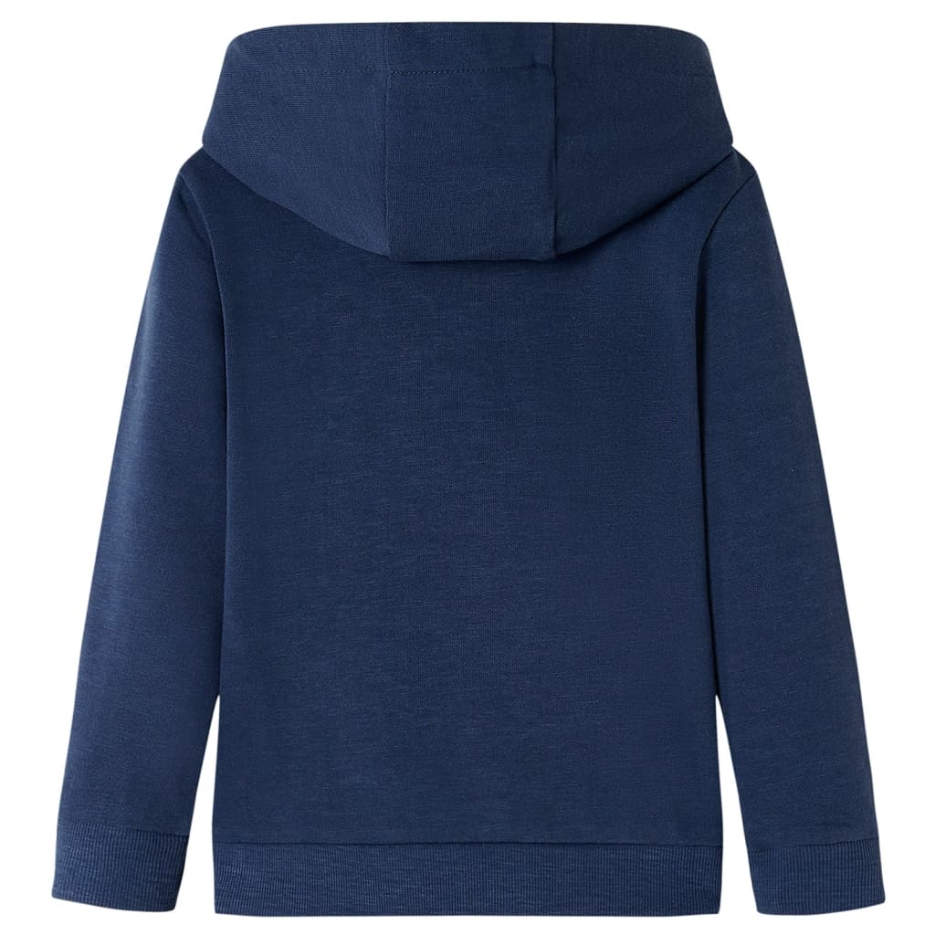 vidaXL Kindertrui met capuchon 140 gemêleerd marineblauw en oranje afbeelding