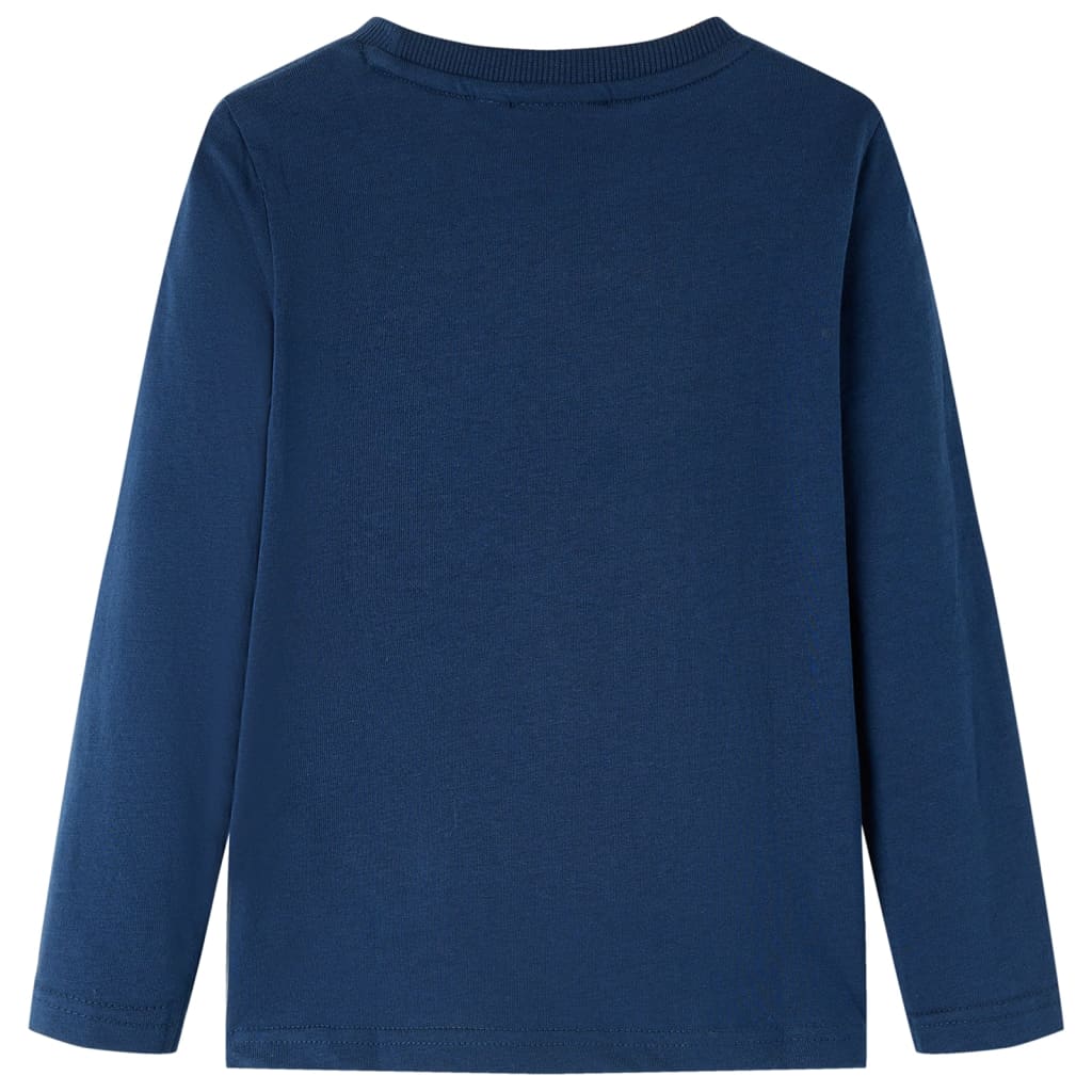 vidaXL Kindershirt met lange mouwen 128 marineblauw afbeelding