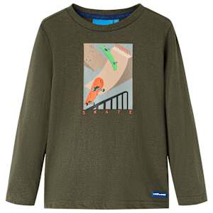 Pikkade varrukatega lastes&auml;rk, khaki, 104