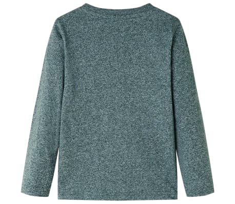 Lang&aelig;rmet T-shirt til b&oslash;rn str. 92 gr&oslash;nmeleret