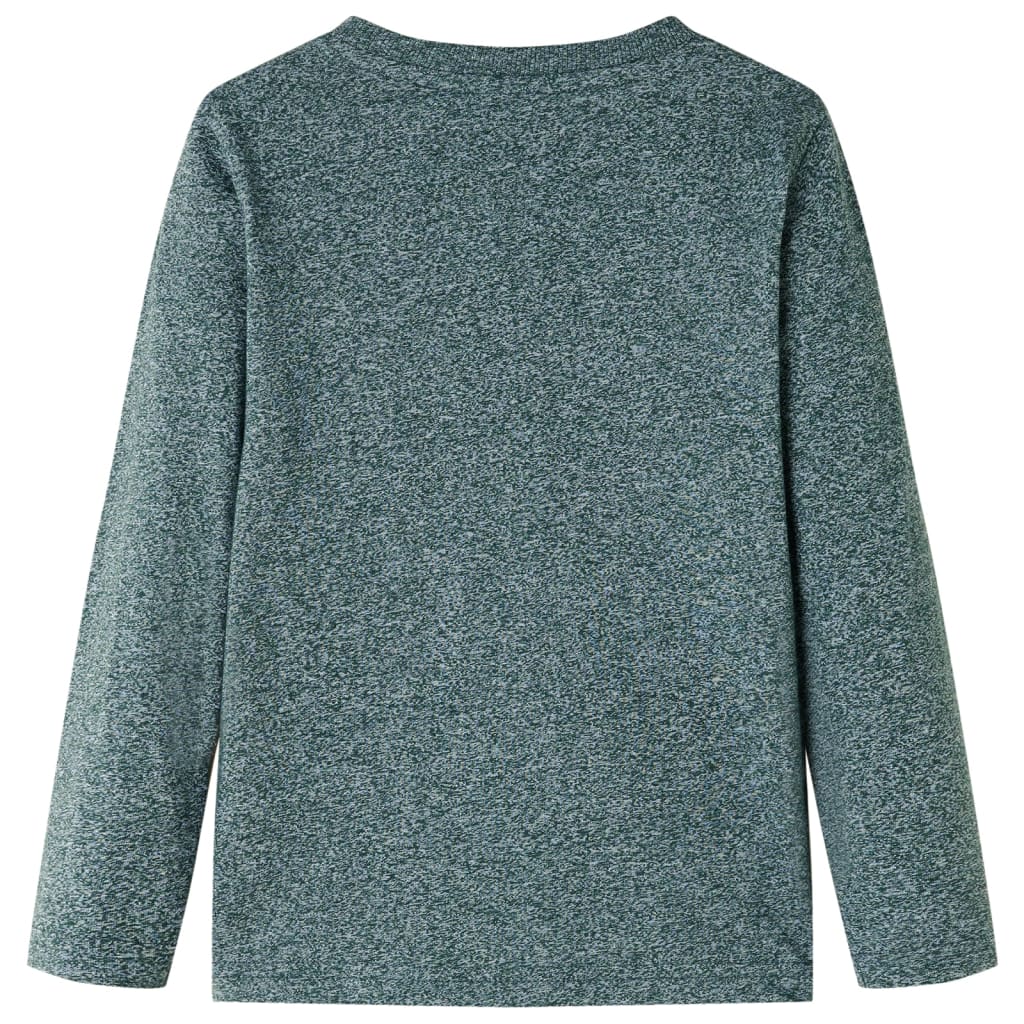 vidaXL Kindershirt met lange mouwen 104 gemêleerd donkergroen afbeelding
