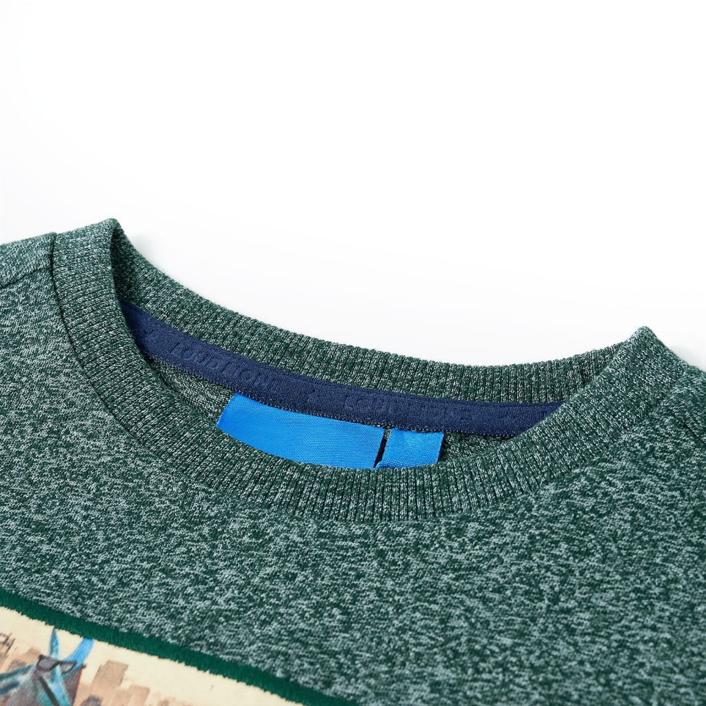 Thumbnail - vidaXL Kinder-Langarmshirt Dunkelgrün Melange 116