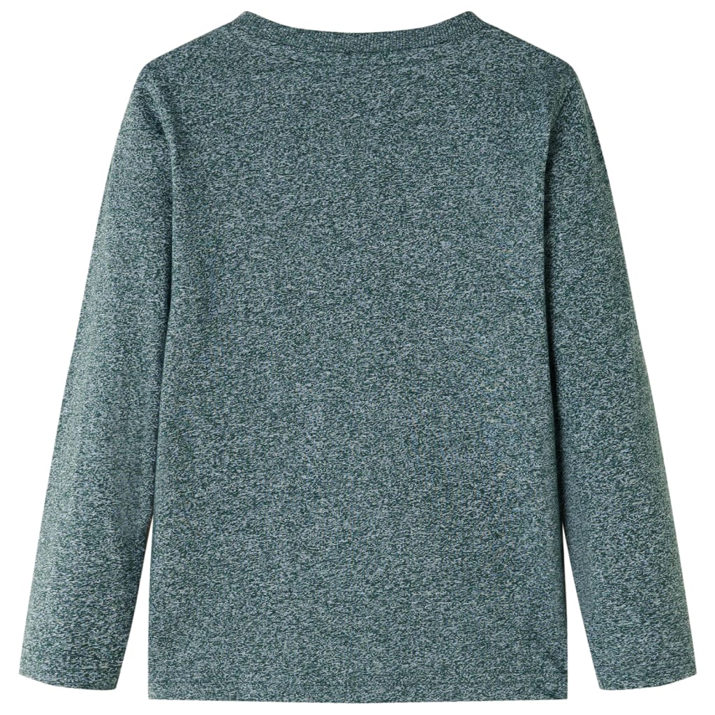 vidaXL Kindershirt met lange mouwen 128 gemêleerd donkergroen afbeelding