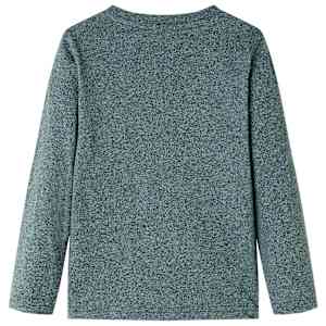 Dječja majica dugih rukava tamnozelena pro&scaron;arana 140