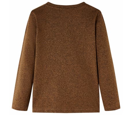 Kids' T-shirt with Long Sleeves Cognac Melange 92
