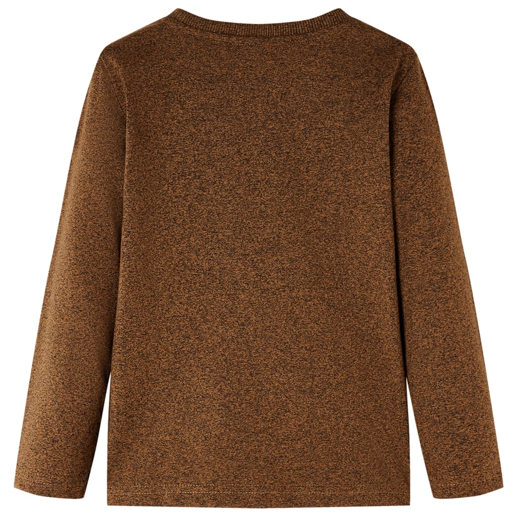 vidaXL Kindershirt met lange mouwen 116 gemêleerd cognackleur afbeelding