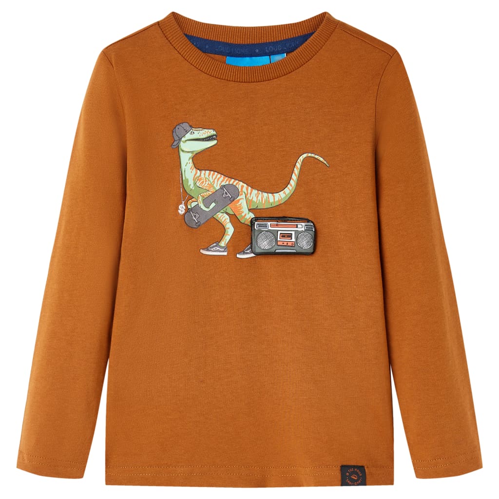 vidaXL Kinder-Langarmshirt Cognac 140