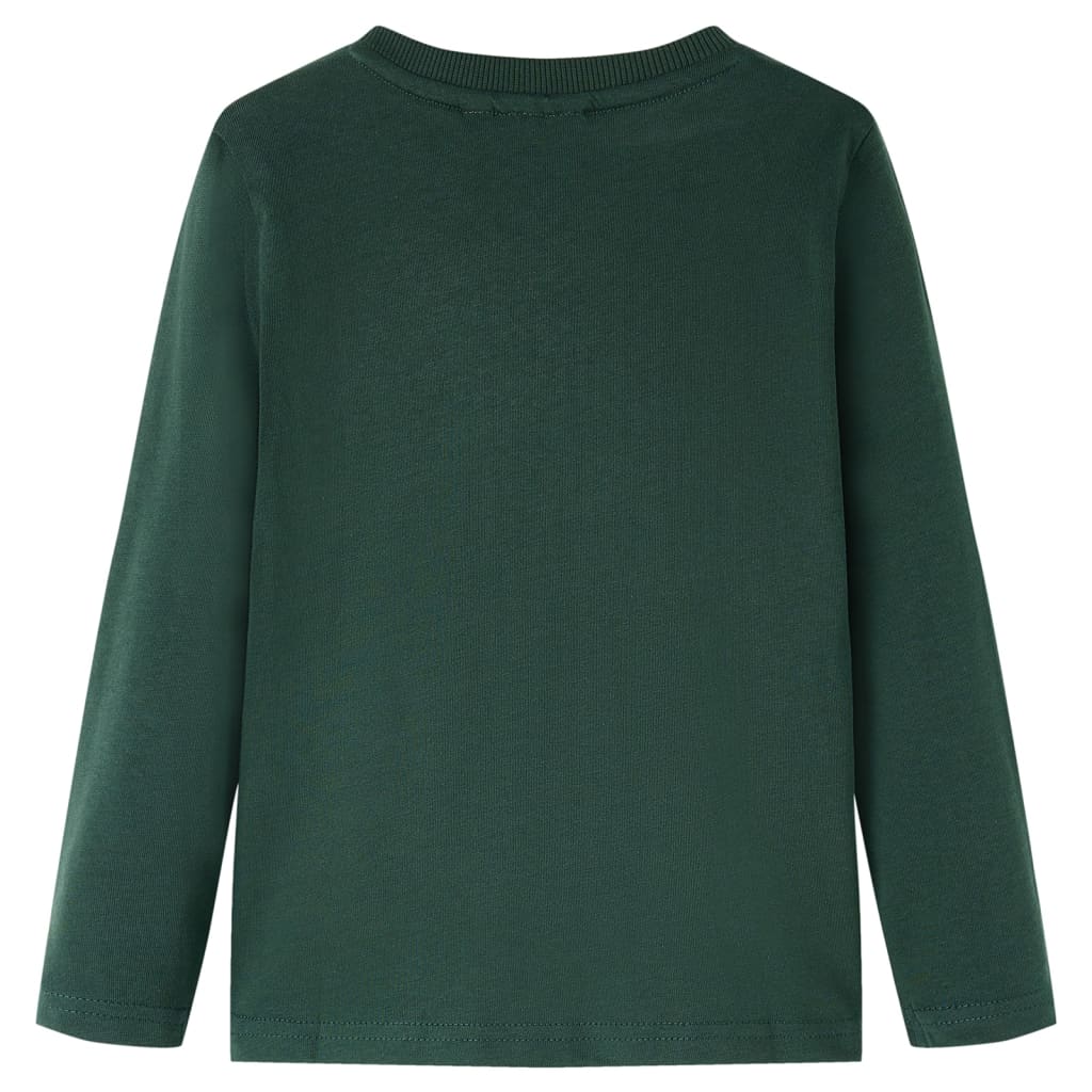vidaXL Kindershirt met lange mouwen 92 donkergroen afbeelding