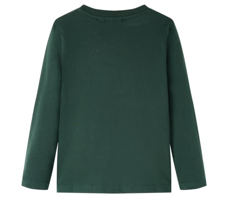 T-shirt med l&aring;nga &auml;rmar f&ouml;r barn m&ouml;rkgr&ouml;n 128