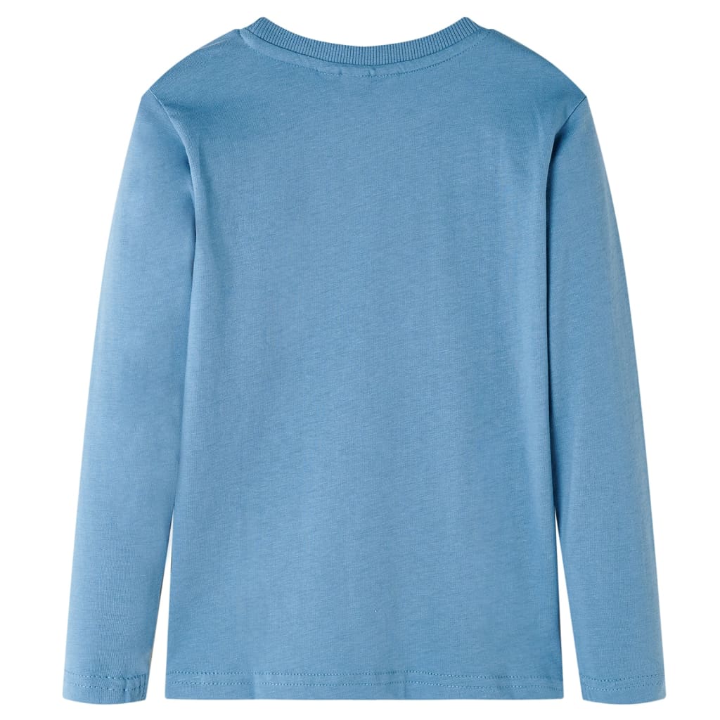 vidaXL Kindershirt met lange mouwen 92 medium blauw afbeelding