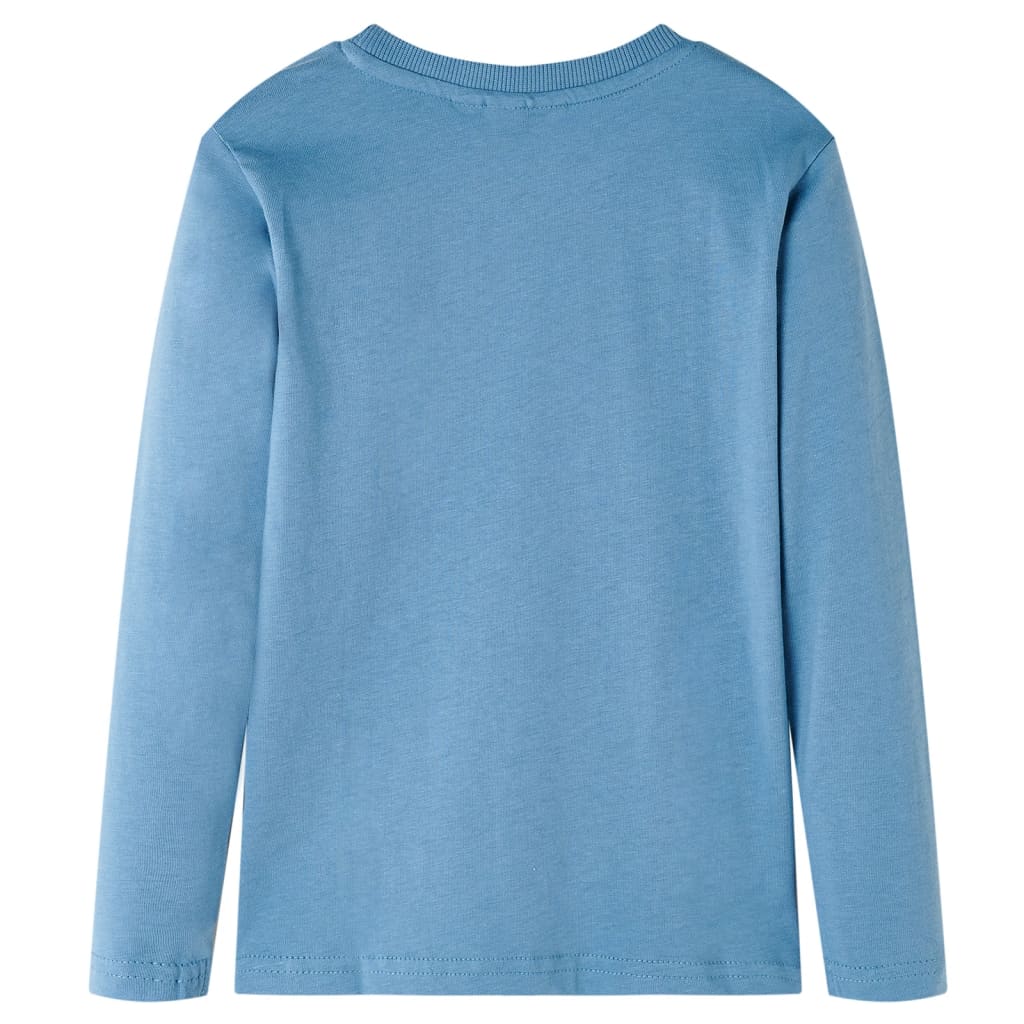 vidaXL Kindershirt met lange mouwen 128 medium blauw afbeelding