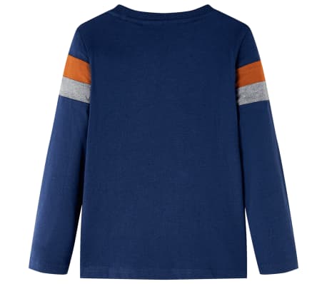 Tricou pentru copii cu m&acirc;neci lungi, bleumarin, 128