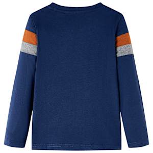 Tricou pentru copii cu m&acirc;neci lungi, bleumarin, 128