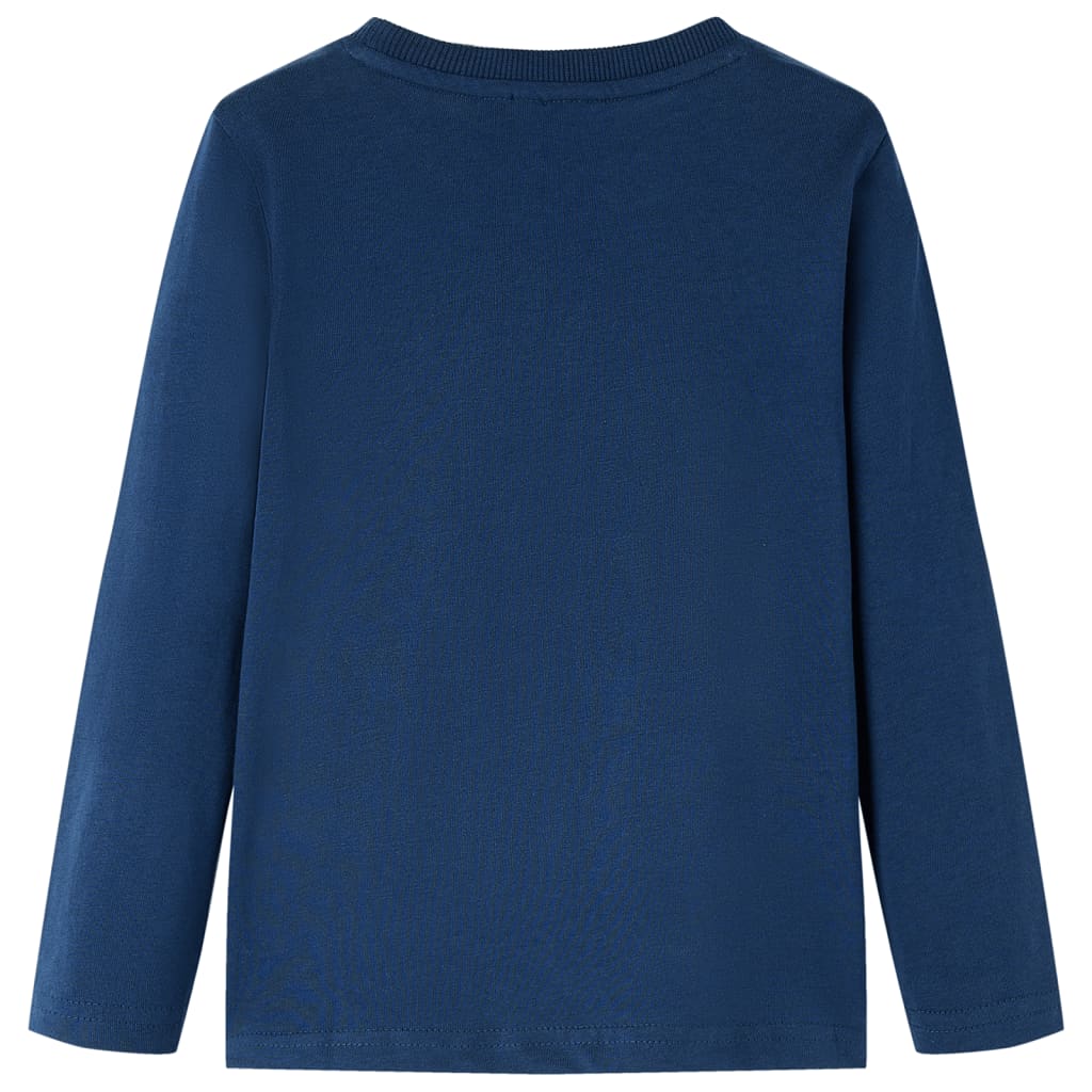 vidaXL Kindershirt met lange mouwen 92 marineblauw afbeelding