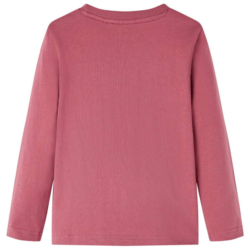 vidaXL Kindershirt met lange mouwen 92 donkerrood afbeelding