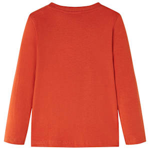 Koszulka dziecięca z długimi rękawami, pomarańczowa, 104
