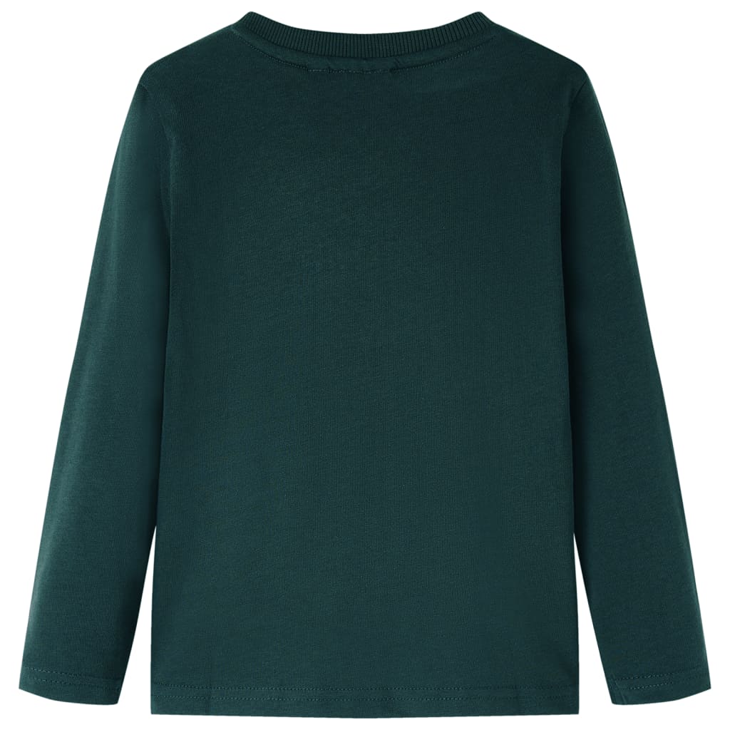 vidaXL Kindershirt met lange mouwen 92 donkergroen afbeelding