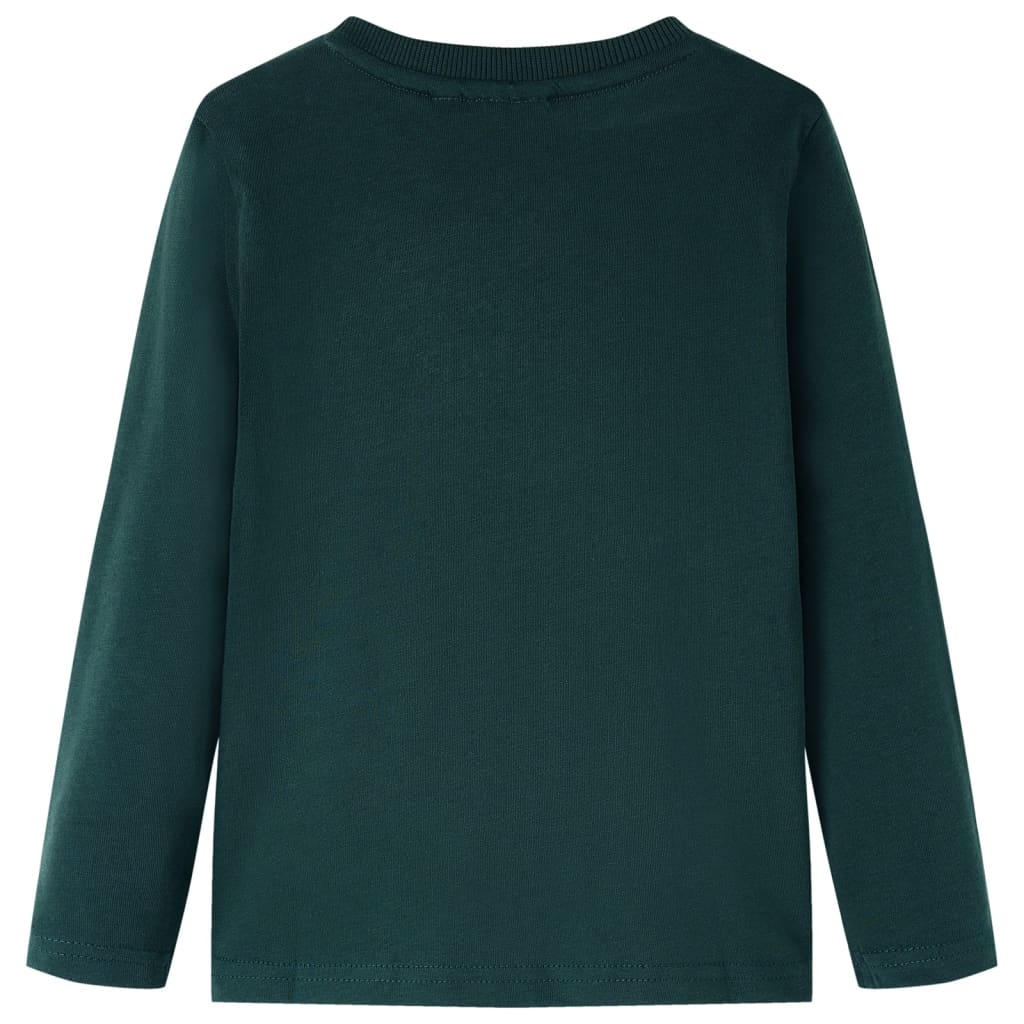 vidaXL Kindershirt met lange mouwen 116 donkergroen afbeelding