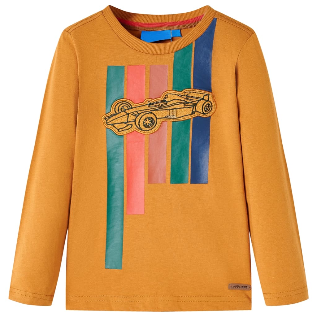 vidaXL Kinder-Langarmshirt Dunkles Ocker 104