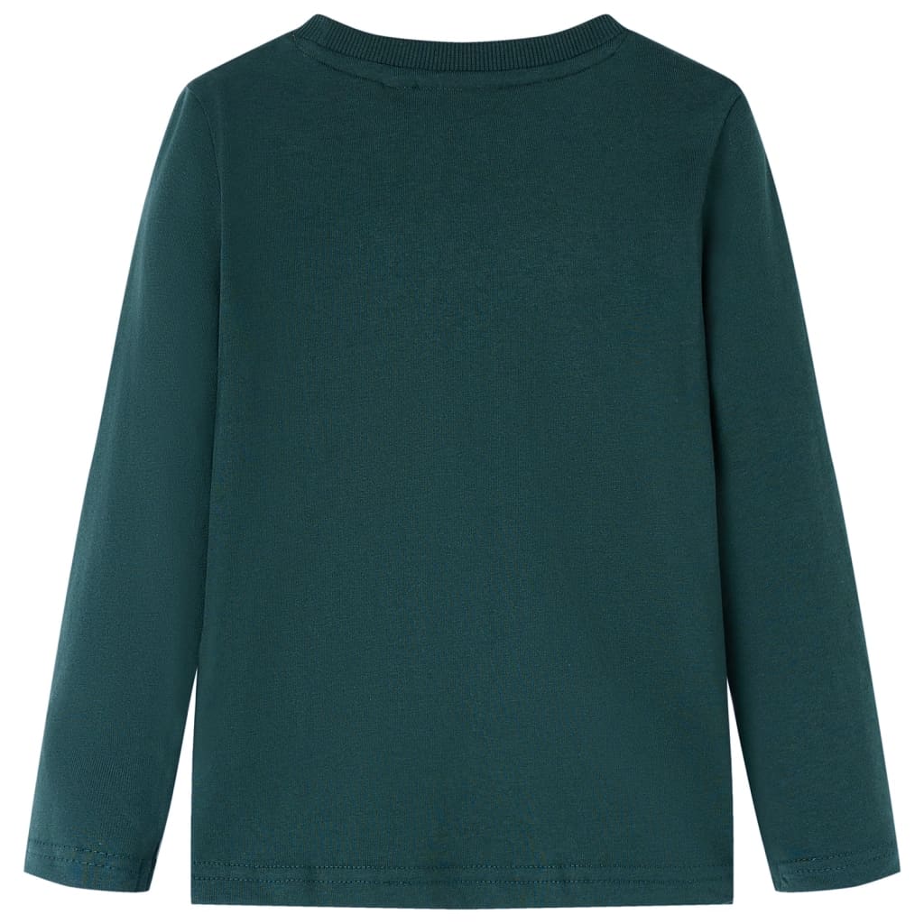 vidaXL Kindershirt met lange mouwen 92 donkergroen afbeelding