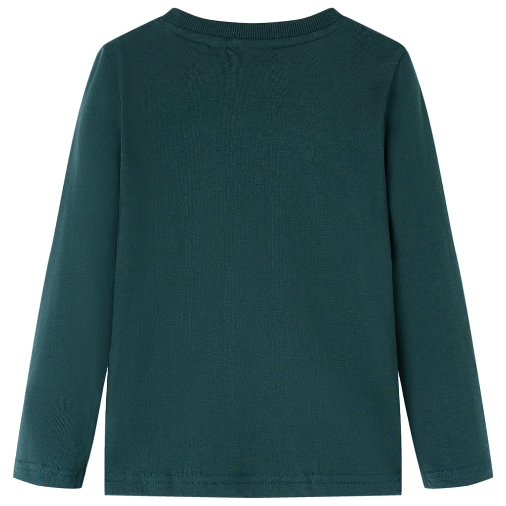 vidaXL Kindershirt met lange mouwen 104 donkergroen afbeelding