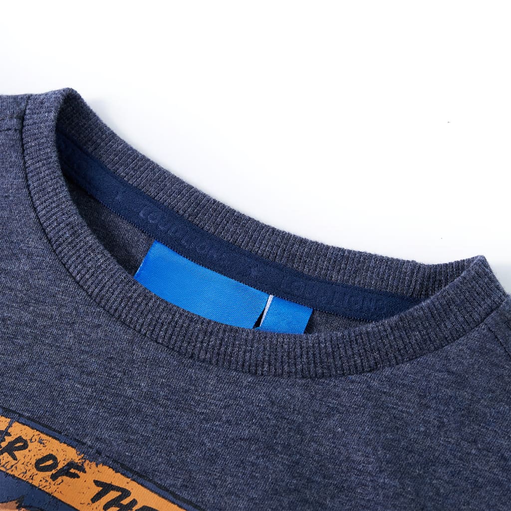 Thumbnail - vidaXL Kinder-Langarmshirt Dunkelblau Melange 116