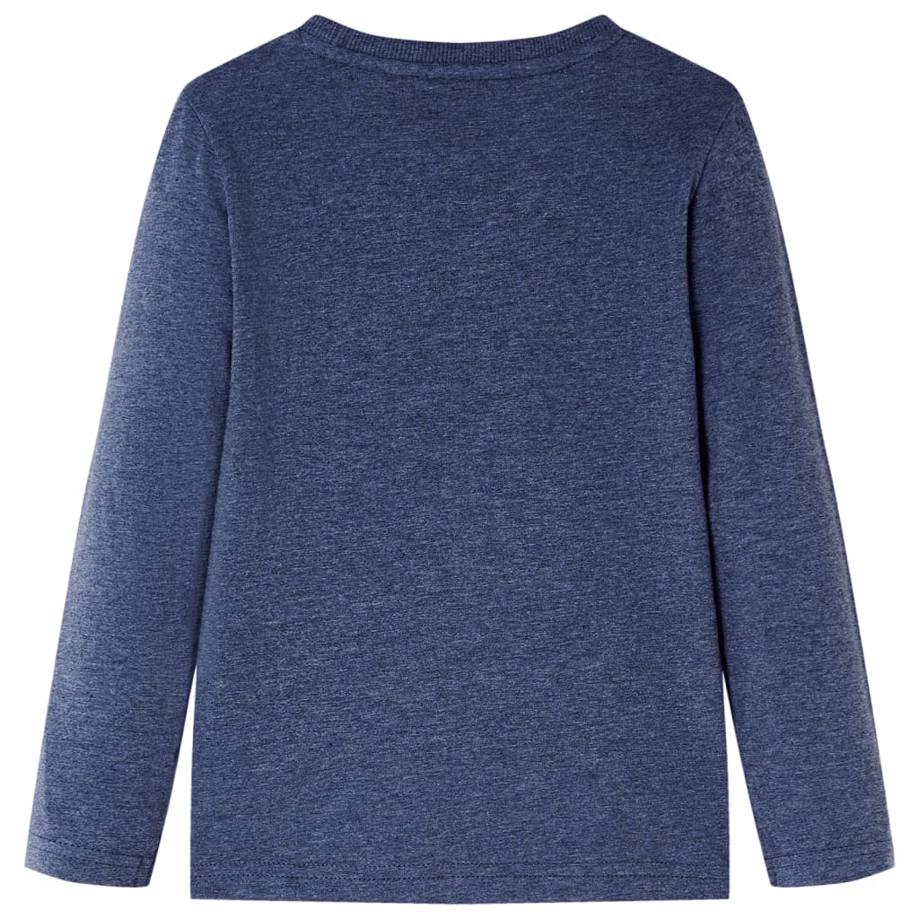 vidaXL Kindershirt met lange mouwen 128 gemêleerd donkerblauw afbeelding