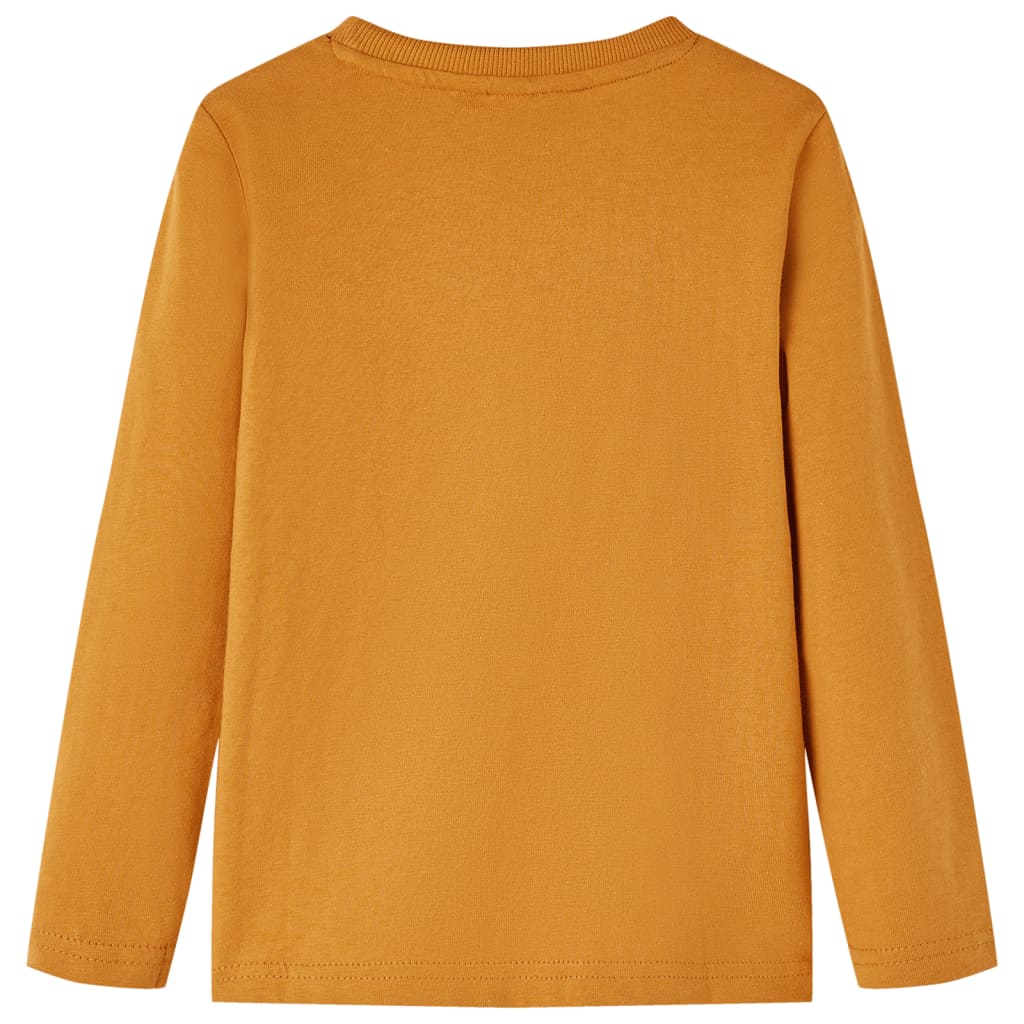 vidaXL Kindershirt met lange mouwen 116 donkerokerkleurig afbeelding