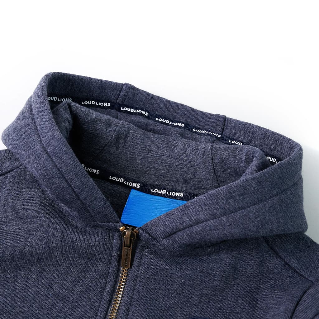 Thumbnail - vidaXL Kinder-Kapuzenpullover mit Reißverschluss Dunkelblau Melange 128