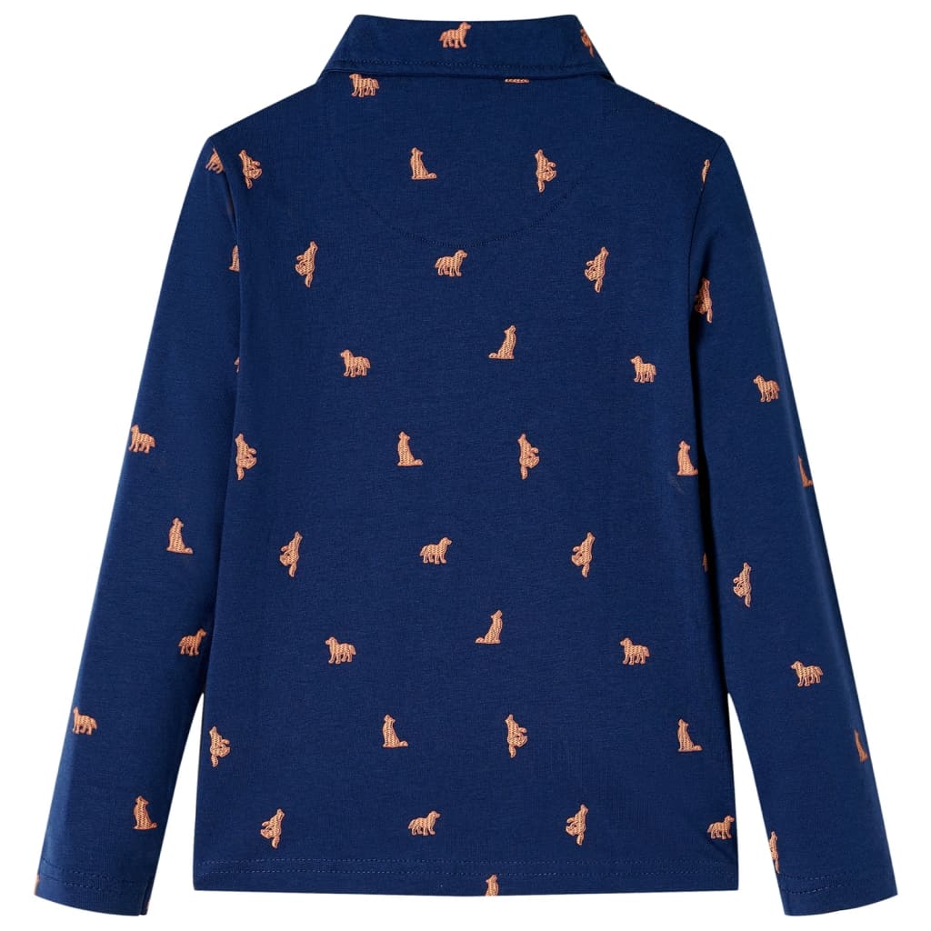 vidaXL Kindershirt 104 marineblauw afbeelding