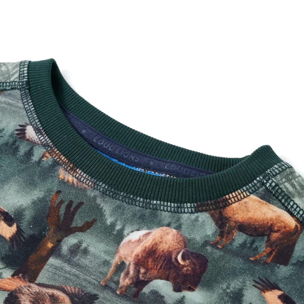 Thumbnail - vidaXL Kinder-Sweatshirt Dunkelgrün 116