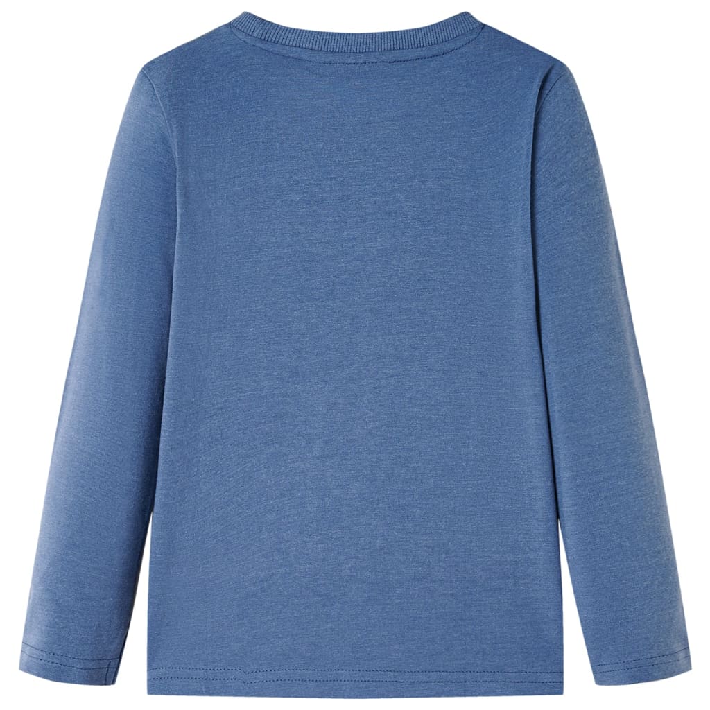 vidaXL Kindershirt met lange mouwen 140 gemêleerd blauw afbeelding